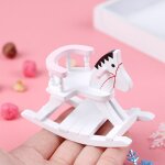 Cheval a bascule miniature en bois pour maison de poupe, chaise, meubles de chambre d'enfant, accessoires ...