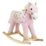 Cheval a bascule poney rose