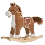 Cheval  bascule selle grand confort peluche courte douce brun