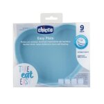 Chicco - assiette coeur en silicone avec ventouse - bleu - 9m + Chicco - assiette coeur en silicone avec ventouse - bleu - 9m +