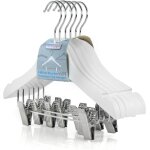 Chicslick - lot de 12 cintres en bois blanc a pinces pour enfant 30cm[x151]