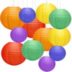 Chicslick - lot de 12 lampions multicolores en papier - pour dcoration d'abat - jour, dcoration de ...