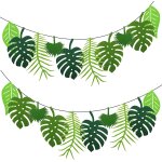 Chicslick - lot de 2 décorations de fête d'anniversaire de la jungle, guirlande de feuilles de palmier, ... Chicslick - lot de 2 décorations de fête d'anniversaire de la jungle, guirlande de feuilles de palmier, ...