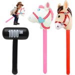 Chicslick - lot de 3 chevaux gonflables pour enfants, 101 cm, chevaux de canne, avec crinière douce, ... Chicslick - lot de 3 chevaux gonflables pour enfants, 101 cm, chevaux de canne, avec crinière douce, ...