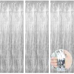 Chicslick - lot de 3 rideaux a guirlandes argentées de 1 x 3 m, serpentins de fête, toile de fond en ... Chicslick - lot de 3 rideaux a guirlandes argentées de 1 x 3 m, serpentins de fête, toile de fond en ...
