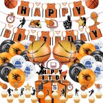 Chicslick - lot de 38 ballons de basket - ball d'anniversaire bannire d'anniversaire ballon en aluminium ...