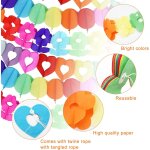 Chicslick - 7 guirlandes multicolores en papier décoratives pour anniversaire, guirlande d'anniversaire, ... Chicslick - 7 guirlandes multicolores en papier décoratives pour anniversaire, guirlande d'anniversaire, ...