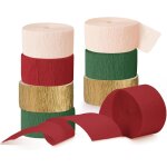 Chicslick - lot de 8 rouleaux de papier crépon pour décoration de noël, fête d'anniversaire, mariage, ... Chicslick - lot de 8 rouleaux de papier crépon pour décoration de noël, fête d'anniversaire, mariage, ...