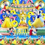 Chicslick - 81 pices blanche neige decoration anniversaire, blanche neige decoration anniversaire, princessev ...