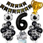 Chicslick - football ballon 6ème anniversaire ballon hélium noir 6ème anniversaire garçon gâteau topper ... Chicslick - football ballon 6ème anniversaire ballon hélium noir 6ème anniversaire garçon gâteau topper ...