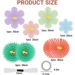 Chicslick - lot eventail en papier pompons guirlande de fleurs suspendues décoration pour mariage fête ... Chicslick - lot eventail en papier pompons guirlande de fleurs suspendues décoration pour mariage fête ...