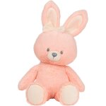 Chien - peluche lapin fabriqu�e � partir de mat�riaux 100% recycl�s (rose / blanc, fabriqu� � partir ...