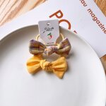 Chouchous �lastiques pour cheveux, 2 pi�ces, noeud papillon, imprim� �cossais, pour filles, corde, mignon, ...