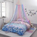 Ciel de lit lumineux pour fille, rideaux pour lit d'enfant