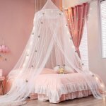Ciel de lit lumineux pour fille, rideaux pour lit d'enfant