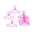 Cintres  noeud papillon en plastique rose, accessoires pour mini poupe, vtements, robe, maison de ...
