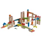 Circuit a billes en bois roba - toboggan a billes - 100 pices - jeu de construction - multicolore