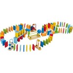 Circuit domino arc - en - ciel - pour enfants 3 ans et plus - 100 pices de domino en bois et 7 accessoires ...