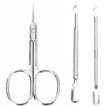 Ciseaux a cuticules professionnels + pousse - cuticules double - fonction (3 pices) - kit manucure / ...