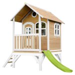 Axi cabane enfant tom brun blanc avec toboggan citron vert Axi cabane enfant tom brun blanc avec toboggan citron vert