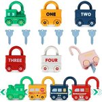 Cls et serrures jeux enfants, jouet montessori, planche d'activits sensorielles avec cls pour bbs, ...
