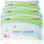 Clean care lot de 8 gants de toilette jetables humides a l'aloe vera et a la camomille pour le visage, ...
