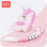 Clip de sucette personnalis en silicone, 1 pice, pendentif licorne, porte - mamelon, perles en silicone, ...