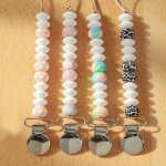 Clips de sucette en silicone pour b�b�, jouets de dentition pour nouveau - n�, collier cha�ne factice, ...