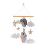 Cloche de lit en bois mobile cpull pour bb, jouet hochet, ballon a air chaud en feutre doux, vent tendance, ...