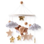 Cloche de lit en bois mobile cpull pour bébé, jouet hochet, ballon a air chaud en feutre doux, vent tendance, ... Cloche de lit en bois mobile cpull pour bébé, jouet hochet, ballon a air chaud en feutre doux, vent tendance, ...