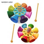 Cloche a main pour enfants, jouet a percussion, couleur arc - en - ciel, education pr�coce, ensemble ...