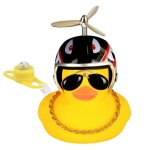 Cloche de v�lo coffre fort, petit canard jaune mignon, voyant d'avertissement de nuit, jouet en caoutchouc ...