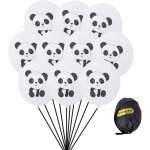 Cmjaagur - lot de 11 ballons de fte rutilisables en latex imprim panda avec ruban noir pour fte d'annivers ...