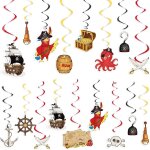 Cmjaagur - lot de 24 dcorations de fte pirate a suspendre au trsor pour enfants, garons, dcorations ...