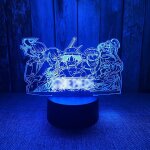 Cmjaagur - 3d lampe enfant de personnages d'animation, veilleuse 3d illusion led, 16 couleurs de lumi�re ...