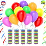 Cmjaagur - lot de 5 rouleaux de serpentins arc - en - ciel + 30 ballons, serpentins 4 m avec 18 démolitions, ... Cmjaagur - lot de 5 rouleaux de serpentins arc - en - ciel + 30 ballons, serpentins 4 m avec 18 démolitions, ...