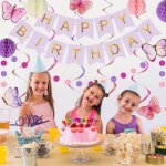 Cmjaagur - décorations d'anniversaire violettes d'anniversaire fête suspension papillon papier a suspendre ... Cmjaagur - décorations d'anniversaire violettes d'anniversaire fête suspension papillon papier a suspendre ...