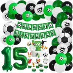 Cmjaagur - kit d'anniversaire de football en forme de chiffre 15 ans - décoration d'anniversaire - guirlande ... Cmjaagur - kit d'anniversaire de football en forme de chiffre 15 ans - décoration d'anniversaire - guirlande ...