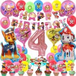 Cmjaagur - kit de dcoration d'anniversaire pour fille et chien - rose - ballons gonflables a l'hlium ...