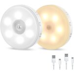 Cmjaagur - lampe detecteur de mouvement interieur, veilleuse led, rechargeable par usb lampe sans fil, ...