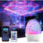 Cmjaagur - projecteur ciel etoile, veilleuse ?uf de dinosaure rotative a 360, veilleuse musicale et lumineuse ...
