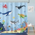 Cmjaagur - rideau de douche bleu océan sous - marine - poisson dauphin enfants - tissu polyester anti ... Cmjaagur - rideau de douche bleu océan sous - marine - poisson dauphin enfants - tissu polyester anti ...