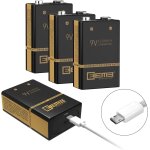 Cmwx - 9v rechargeable batterie 650mah avec de charge usb 4pcs li - lithium polymre batterie rechargeable ...
