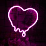 Coeur non signes, rose coeur non lampe rose led nons veilleuse pour chambre usb / piles coeur veilleuses ...