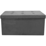 Coffre banc pliable gris fonce