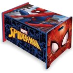 Coffre a jouets en bois / coffre de rangement avec frein / banc spiderman