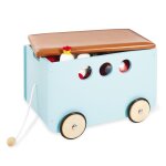 Coffre jouets roulettes jim menthe