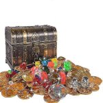 Coffre au trsor de pirate, 100 pices, coffret de jouets, grand coffre au trsor antique, bote de pirate, ...