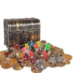 Coffre au trésor pirate pièce d'or pirate trésor jouet - a Coffre au trésor pirate pièce d'or pirate trésor jouet - a