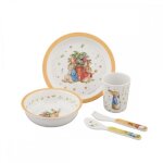 Coffret 5 pi�ces pierre lapin abricot